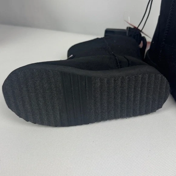 Wonder Nation Black Cat Kids pull on Boots with faux fur lining NWT 10 & 8 - Picture 6 of 6